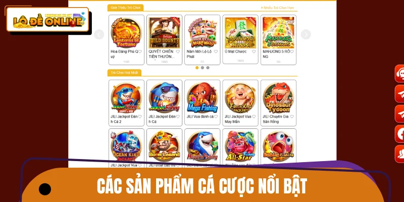 Các sản phẩm cá cược nổi bật đang có tại VSWIN